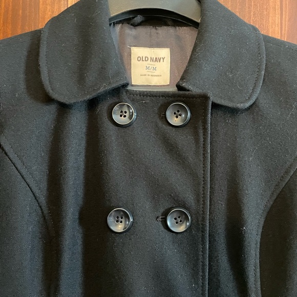Old Navy Sz Med Black Pea Coat. - Picture 5 of 17